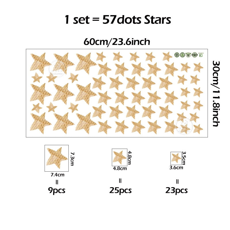 Cute Teddy Bear Moon Star Vinyl Wall Decals Removable PVC Wall Stickers For Nursery Room Playroom Baby's Bedroom Creative DIY Wall Decor