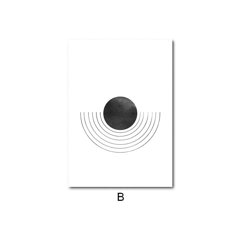 Minimalist Abstract Grayscale Geometric Wall Art Fine Art Canvas Prints Pictures For Living Room Study Dining Room Home Office Wall Decor