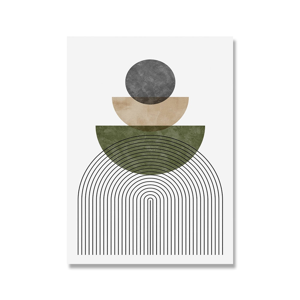Minimalist Neutral Colors Abstract Geometric Wall Art Fine Art Canvas Prints Pictures For Modern Living Room Dining Room Home Office Interior Decor