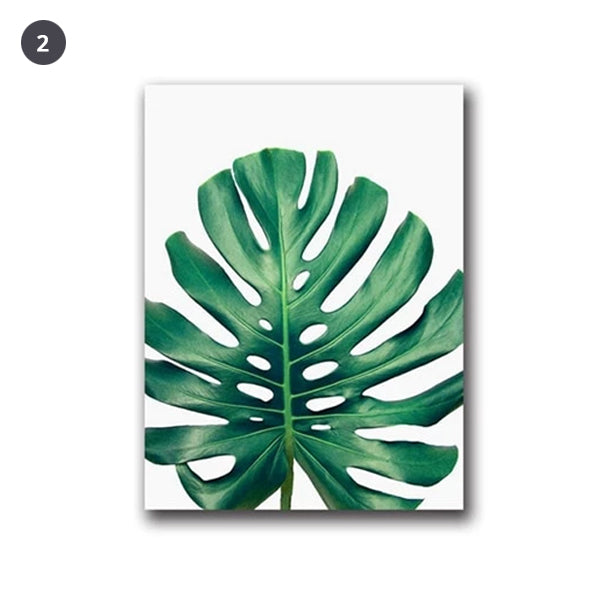 Lush Green Leaves Posters Tropical Plants Flora Fine Art Canvas Prints Nordic Wall Art For Living Room Dining Room Scandinavian Home Decor