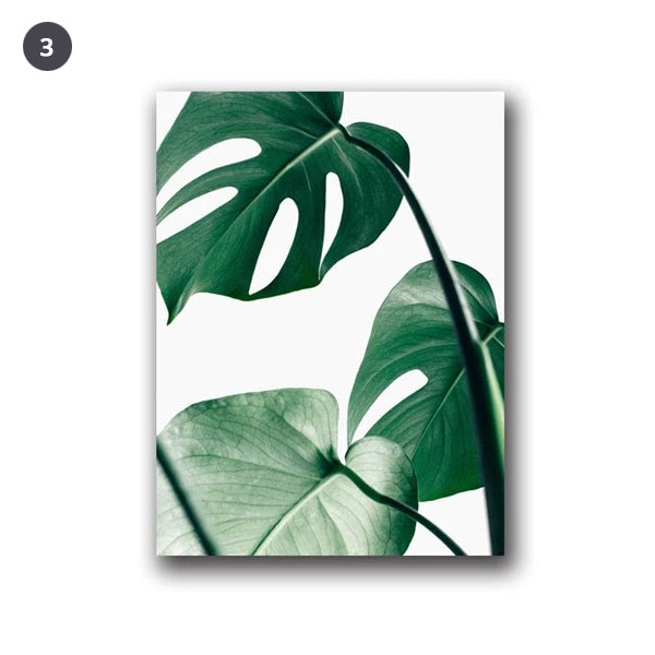 Lush Green Leaves Posters Tropical Plants Flora Fine Art Canvas Prints Nordic Wall Art For Living Room Dining Room Scandinavian Home Decor
