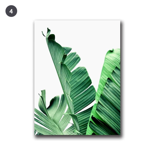 Lush Green Leaves Posters Tropical Plants Flora Fine Art Canvas Prints Nordic Wall Art For Living Room Dining Room Scandinavian Home Decor