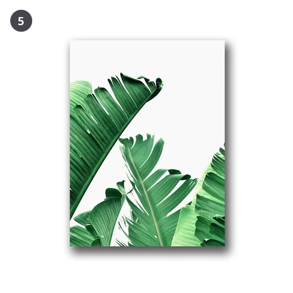 Lush Green Leaves Posters Tropical Plants Flora Fine Art Canvas Prints Nordic Wall Art For Living Room Dining Room Scandinavian Home Decor