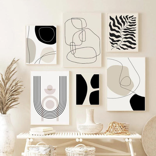 Minimalist Lifestyle Abstract Gallery Wall Art Line art Fine Art Canvas Prints For Modern Living Room Dining Room Home Office Interior Decor