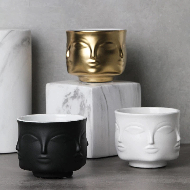 ceramic flower pot decoration Modern Abstract Art Vase Face Pots Ceramic Flower Pot For Creative Flo – NordicWallArt.com