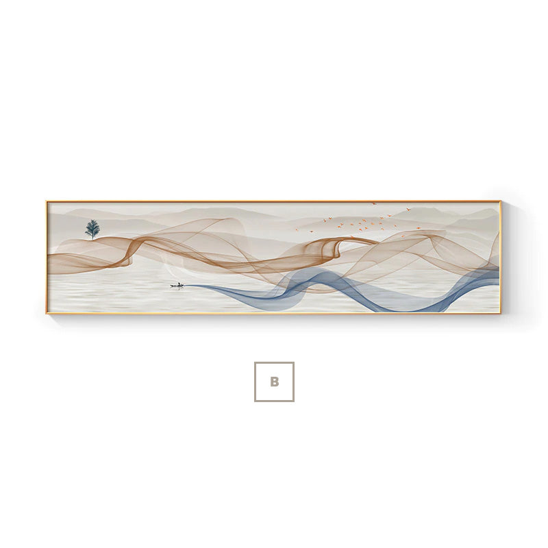 Modern Abstract Flowing Landscape Wall Art Fine Art Canvas Prints Wide Format Picture For Above The Bed Living Room Pictures For Above Sofa