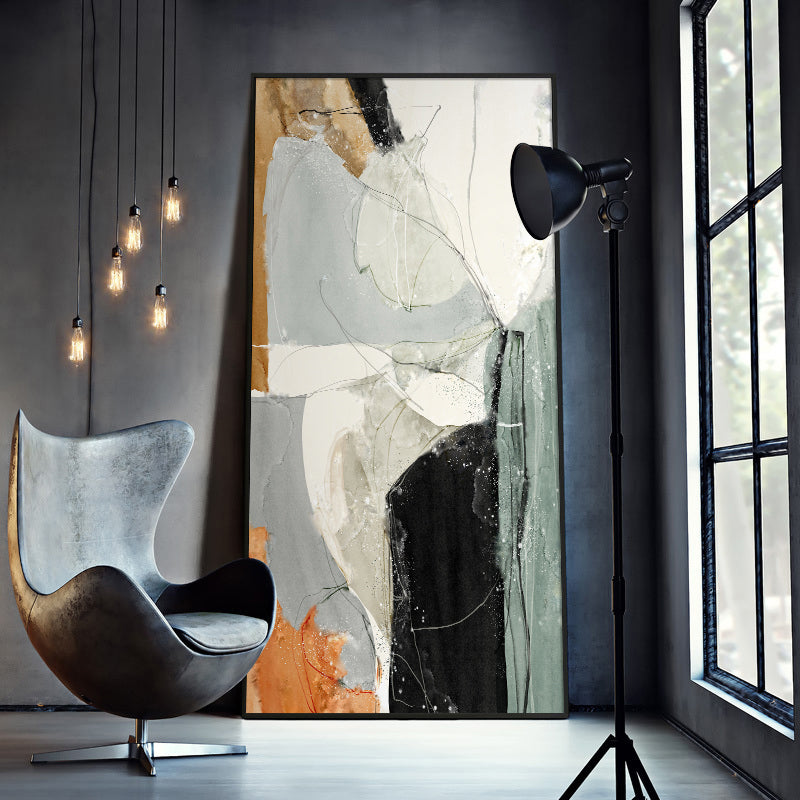 Modern Nordic Abstract Elements Vertical Format Wall Art Fine Art Canvas Giclee Prints Pictures For Entrance Hallway Living Room Home Office Decor