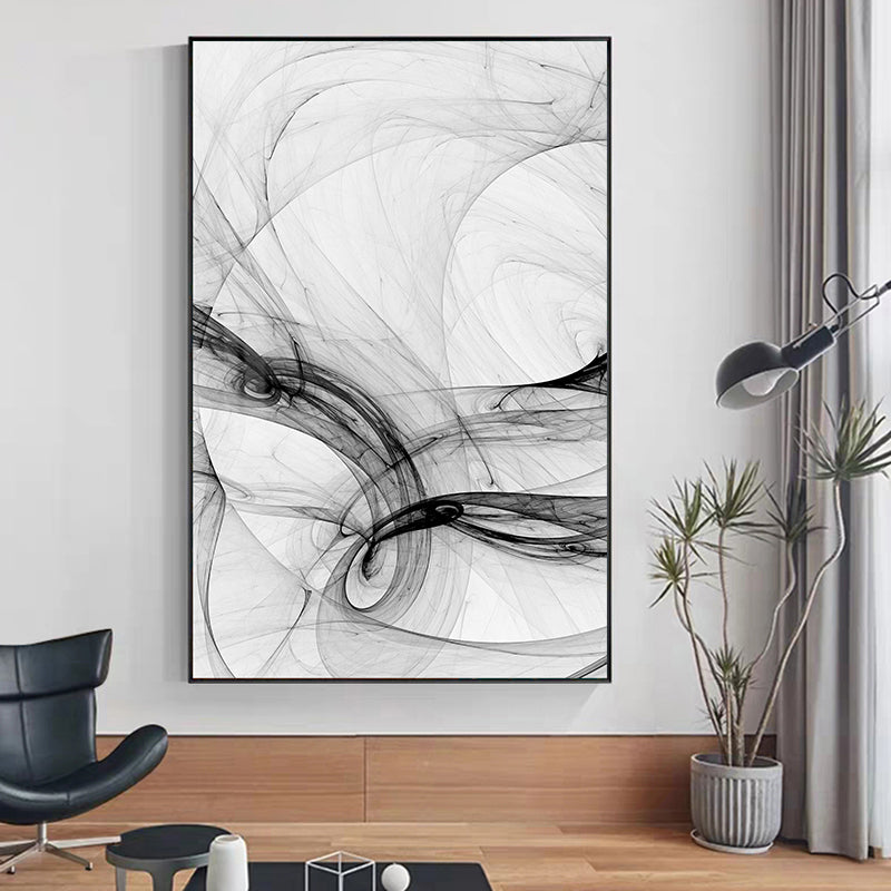 Modern Minimalist Design Black White Abstract Wall Art Fine Art Canvas Prints Pictures For Luxury Loft Living Room Nordic Home Office Interior Decor