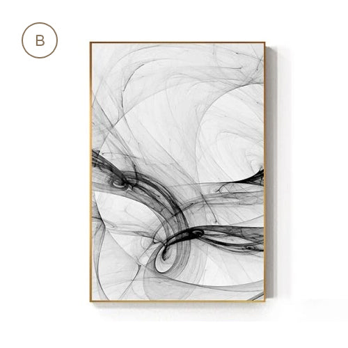 Modern Minimalist Design Black White Abstract Wall Art Fine Art Canvas Prints Pictures For Luxury Loft Living Room Nordic Home Office Interior Decor