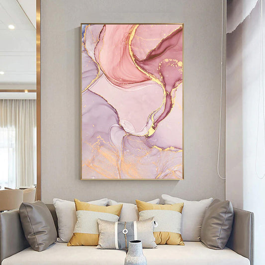 Pink Agate Abstract Colored Marble Print Wall Art Fine Art Canvas Prints Purple Red Pink Hues Pictures For Living Room Bedroom Nordic Home Decor