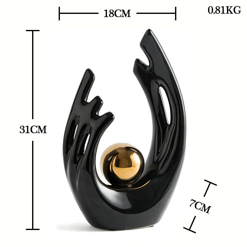 Modern Abstract Decorative Figurines Creative Smooth Flowing Ceramic Sculptures For Living Room Table Mantelpiece Home Office Desktop Decoration