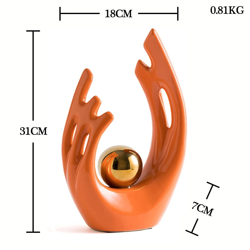 Modern Abstract Decorative Figurines Creative Smooth Flowing Ceramic Sculptures For Living Room Table Mantelpiece Home Office Desktop Decoration