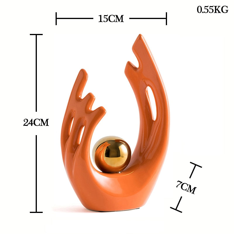 Modern Abstract Decorative Figurines Creative Smooth Flowing Ceramic Sculptures For Living Room Table Mantelpiece Home Office Desktop Decoration