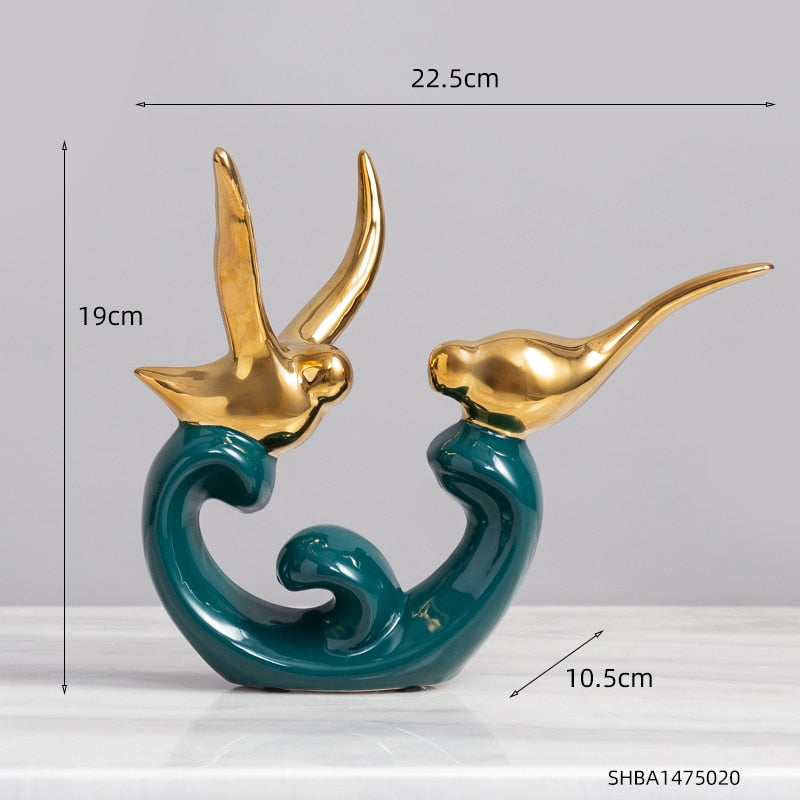 Modern Abstract Decorative Figurines Creative Smooth Flowing Ceramic Sculptures For Living Room Table Mantelpiece Home Office Desktop Decoration