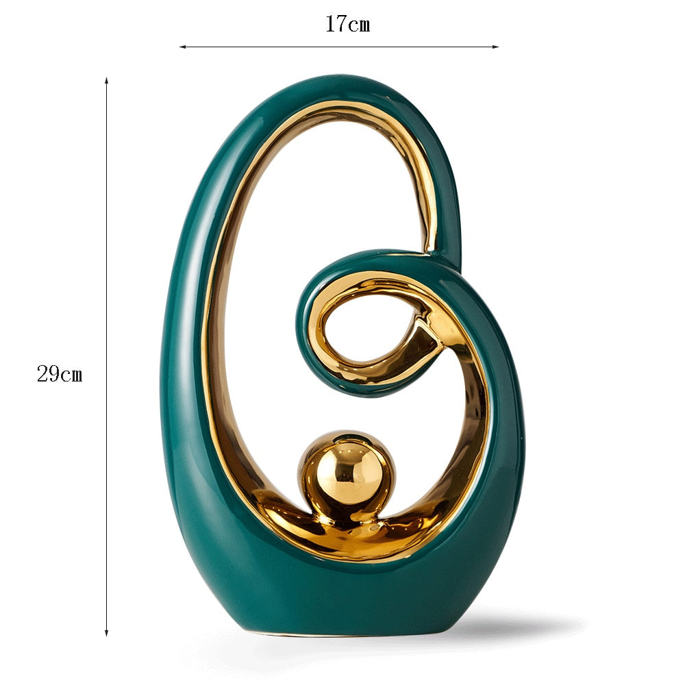 Modern Abstract Decorative Figurines Creative Smooth Flowing Ceramic Sculptures For Living Room Table Mantelpiece Home Office Desktop Decoration