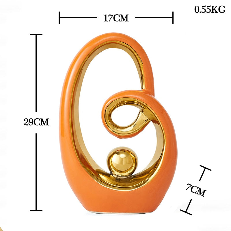 Modern Abstract Decorative Figurines Creative Smooth Flowing Ceramic Sculptures For Living Room Table Mantelpiece Home Office Desktop Decoration