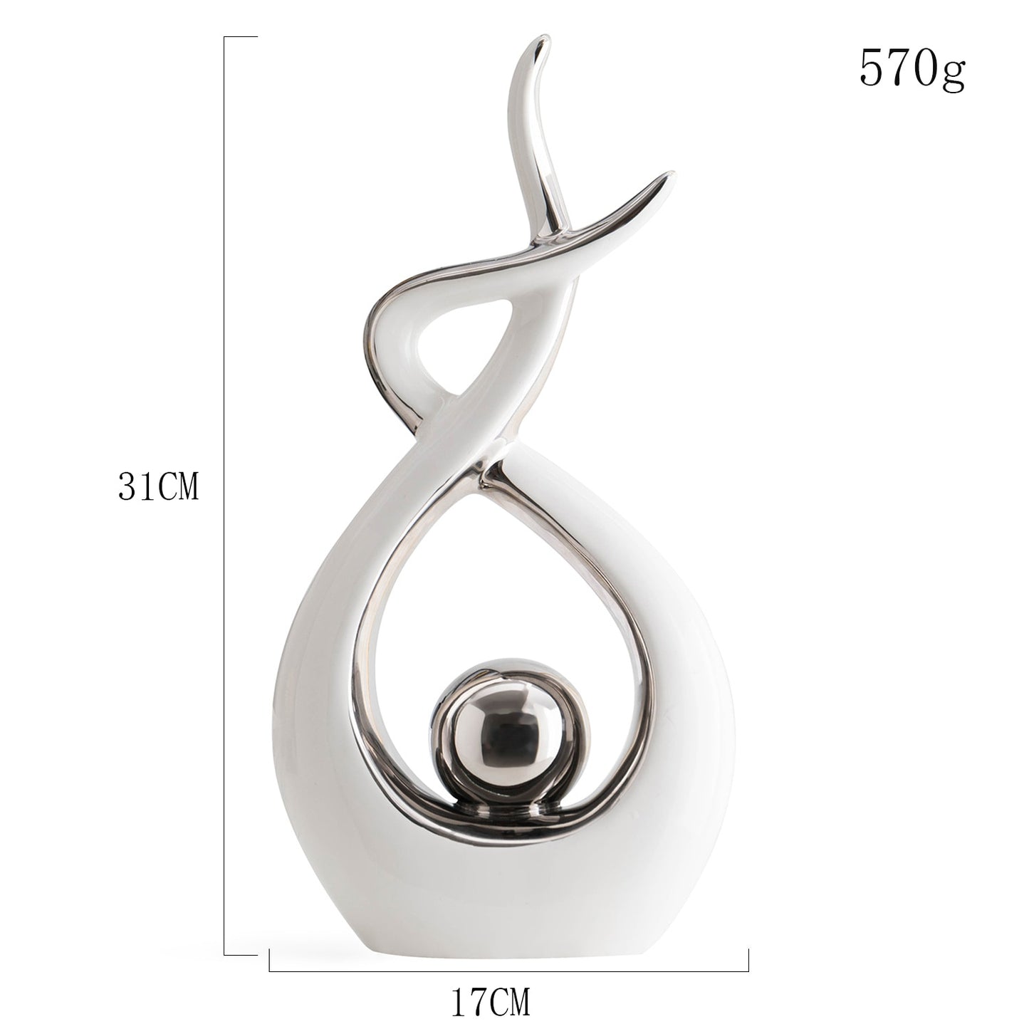 Modern Abstract Decorative Figurines Creative Smooth Flowing Ceramic Sculptures For Living Room Table Mantelpiece Home Office Desktop Decoration