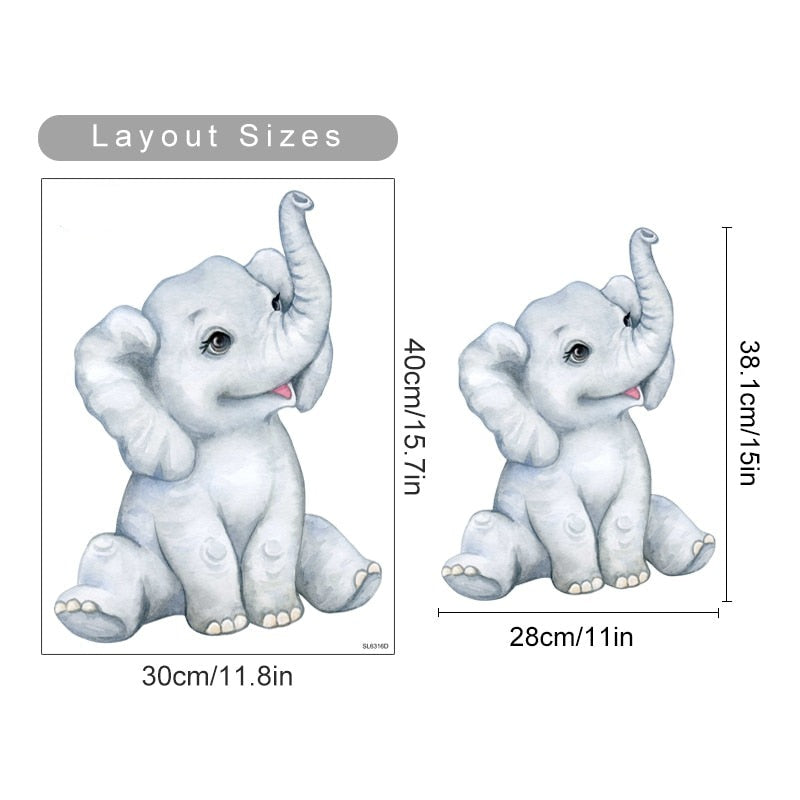 Lion Elephant Giraffe Cute African Animals Wall Mural Removable Vinyl PVC Wall Decals For Nursery Room Creative Baby's Room DIY Wall Decor