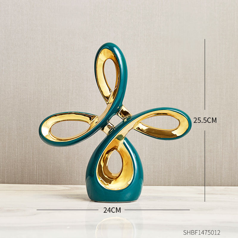 Modern Abstract Decorative Figurines Creative Smooth Flowing Ceramic Sculptures For Living Room Table Mantelpiece Home Office Desktop Decoration
