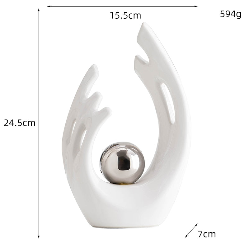 Modern Abstract Decorative Figurines Creative Smooth Flowing Ceramic Sculptures For Living Room Table Mantelpiece Home Office Desktop Decoration