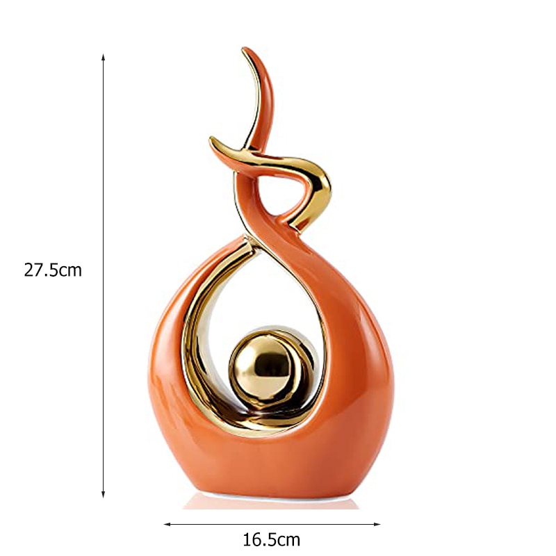 Modern Abstract Decorative Figurines Creative Smooth Flowing Ceramic Sculptures For Living Room Table Mantelpiece Home Office Desktop Decoration