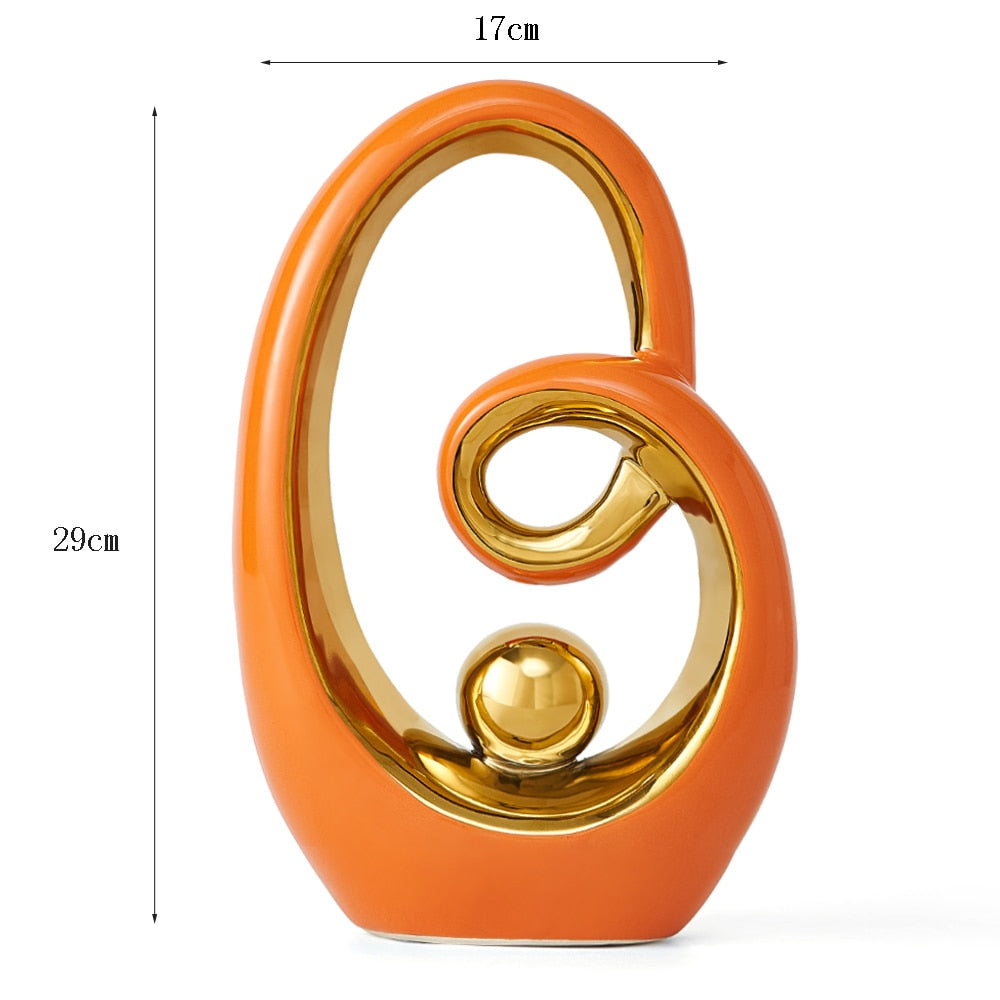 Modern Abstract Decorative Figurines Creative Smooth Flowing Ceramic Sculptures For Living Room Table Mantelpiece Home Office Desktop Decoration