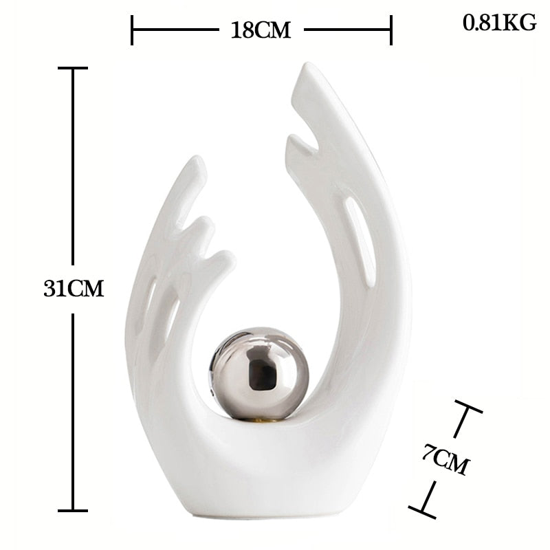 Modern Abstract Decorative Figurines Creative Smooth Flowing Ceramic Sculptures For Living Room Table Mantelpiece Home Office Desktop Decoration