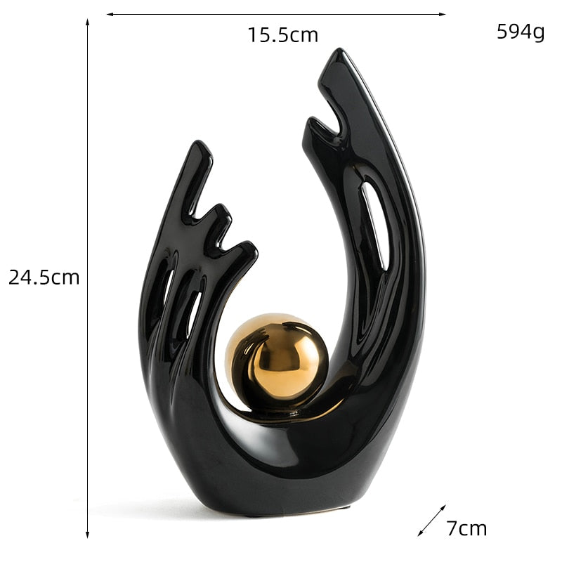 Modern Abstract Decorative Figurines Creative Smooth Flowing Ceramic Sculptures For Living Room Table Mantelpiece Home Office Desktop Decoration