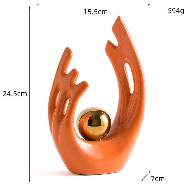 Modern Abstract Decorative Figurines Creative Smooth Flowing Ceramic Sculptures For Living Room Table Mantelpiece Home Office Desktop Decoration