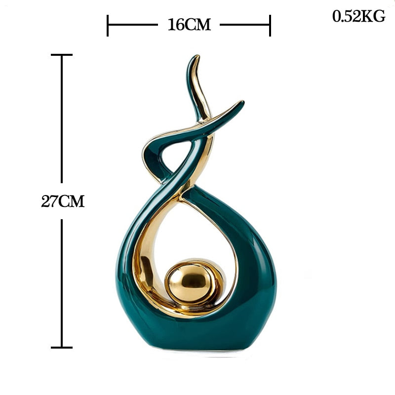 Modern Abstract Decorative Figurines Creative Smooth Flowing Ceramic Sculptures For Living Room Table Mantelpiece Home Office Desktop Decoration
