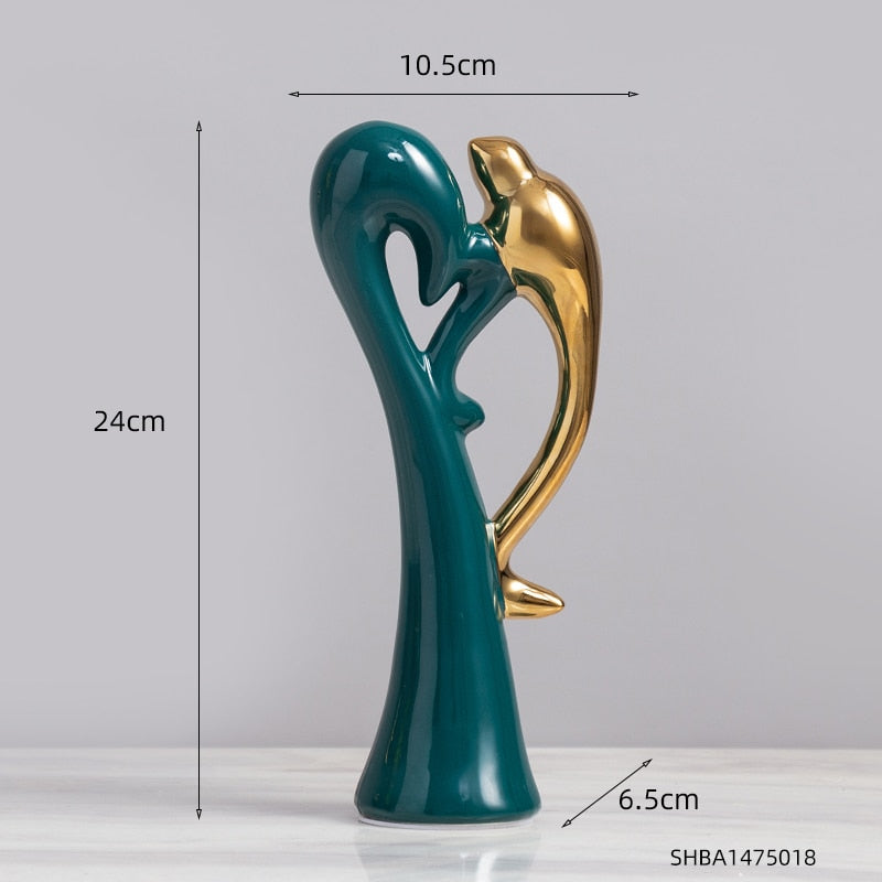 Modern Abstract Decorative Figurines Creative Smooth Flowing Ceramic Sculptures For Living Room Table Mantelpiece Home Office Desktop Decoration