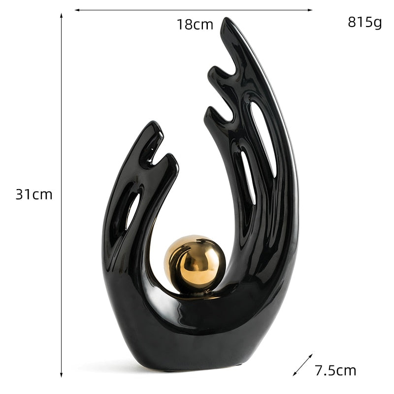 Modern Abstract Decorative Figurines Creative Smooth Flowing Ceramic Sculptures For Living Room Table Mantelpiece Home Office Desktop Decoration