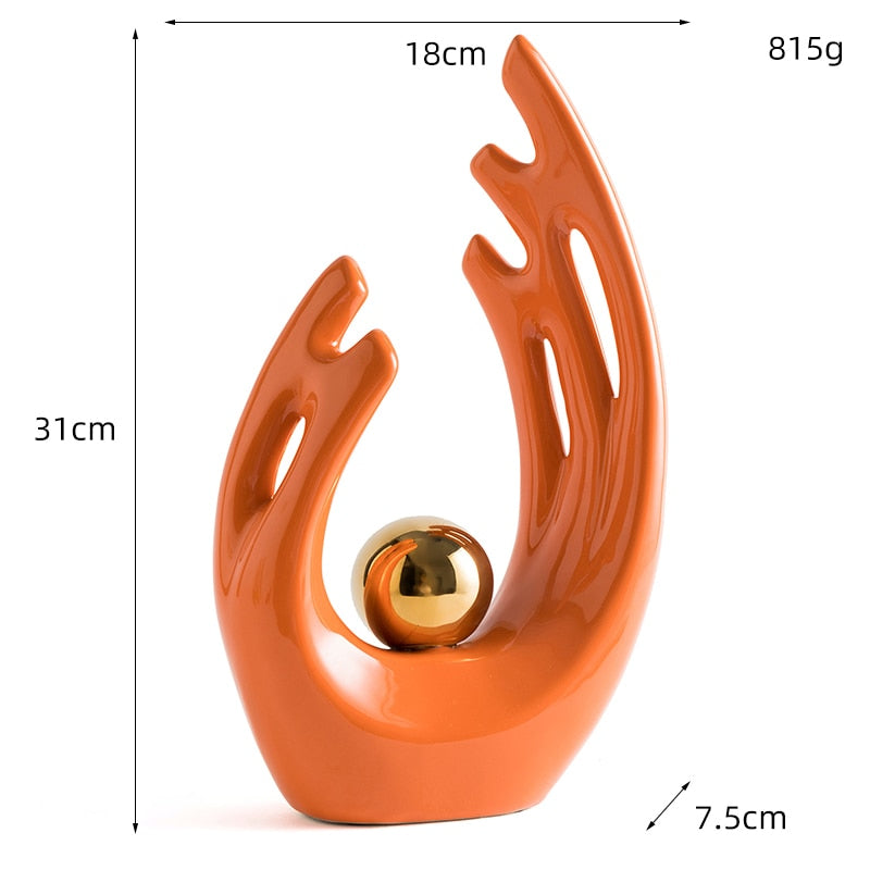 Modern Abstract Decorative Figurines Creative Smooth Flowing Ceramic Sculptures For Living Room Table Mantelpiece Home Office Desktop Decoration