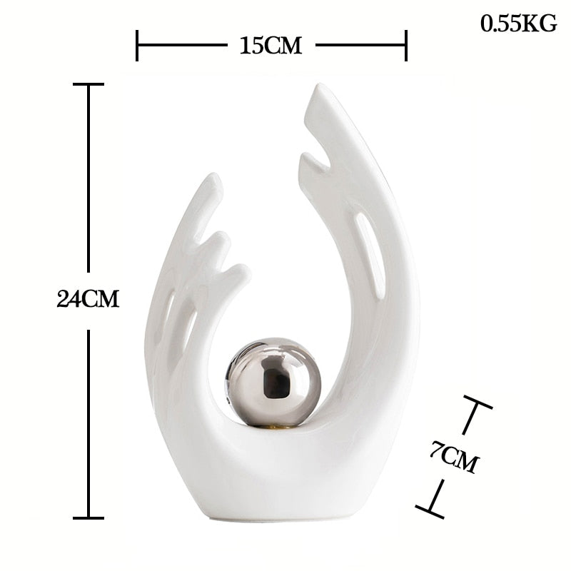 Modern Abstract Decorative Figurines Creative Smooth Flowing Ceramic Sculptures For Living Room Table Mantelpiece Home Office Desktop Decoration