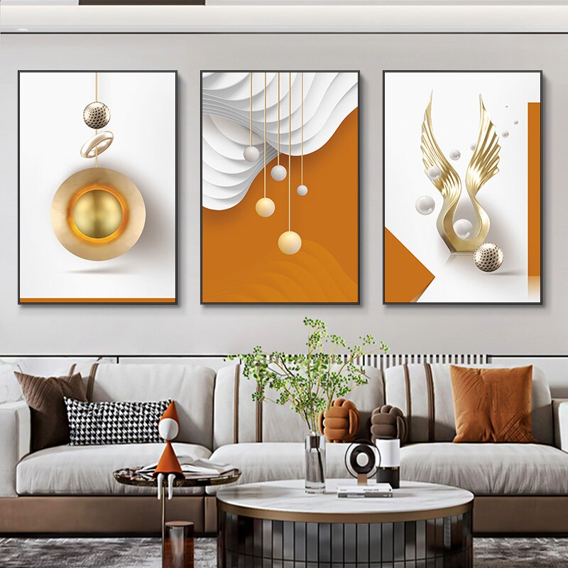 Modern Aesthetics Auspicious Abstract Wall Art Fine Art Canvas Prints Pictures For Luxury Apartment Entrance Hallway Home Office Foyer Art Decor