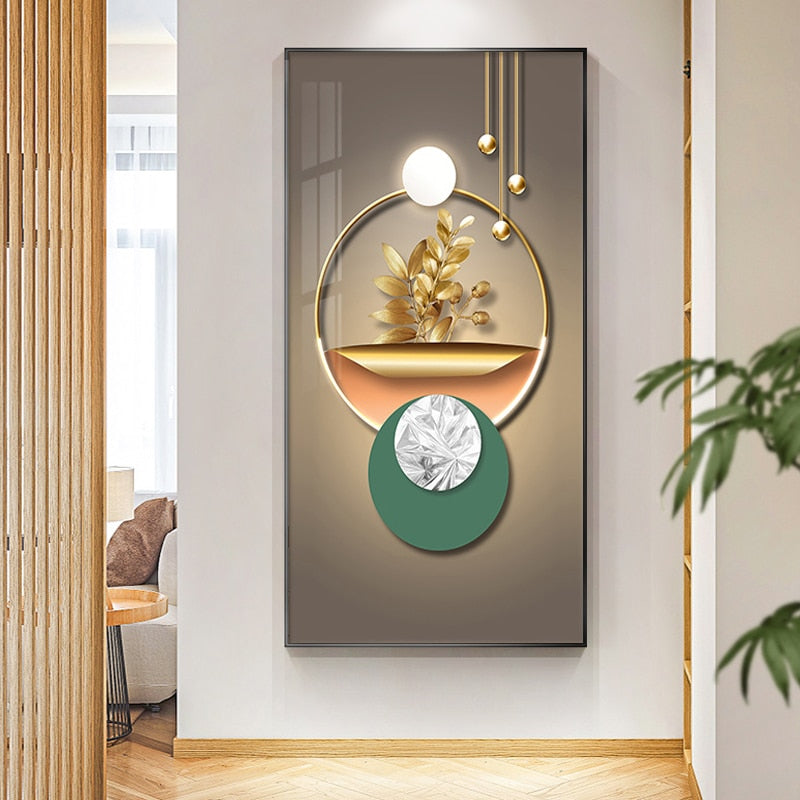 Abstract Botanical Circle Of Life Wall Art Fine Art Canvas Prints Modern Aesthetics Pictures For Luxury Bedroom Living Room Home Office Decor