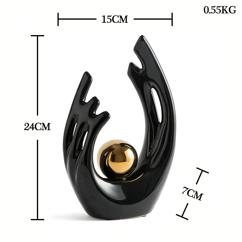 Modern Abstract Decorative Figurines Creative Smooth Flowing Ceramic Sculptures For Living Room Table Mantelpiece Home Office Desktop Decoration