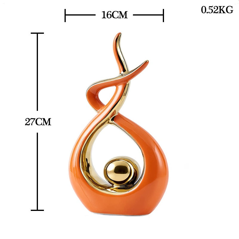 Modern Abstract Decorative Figurines Creative Smooth Flowing Ceramic Sculptures For Living Room Table Mantelpiece Home Office Desktop Decoration