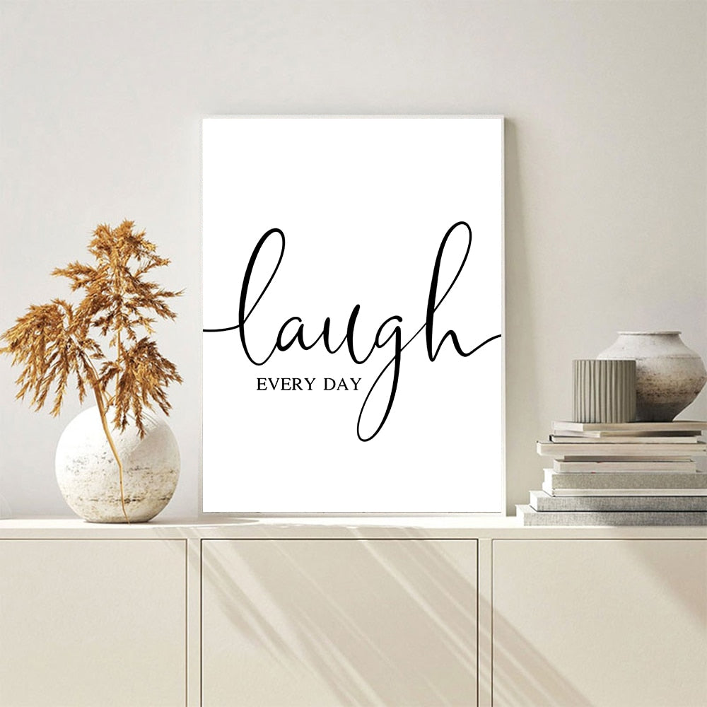 Inspirational Life Quotes Posters Fine Art Canvas Prints Minimalist Black & White Quotation Pictures For Living Room Bedroom Wall Decoration
