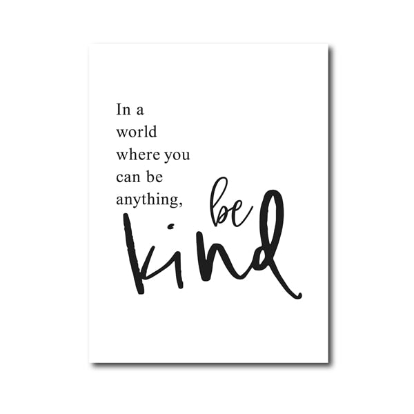 Positive Statements Quotations Wall Art Fine Art Canvas Prints Minimalist Typographic Black White Pictures For Living Room Bedroom Art Decor