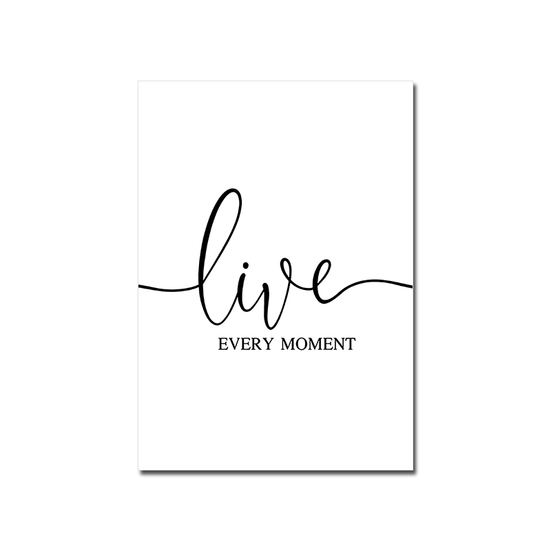 Inspirational Life Quotes Posters Fine Art Canvas Prints Minimalist Black & White Quotation Pictures For Living Room Bedroom Wall Decoration