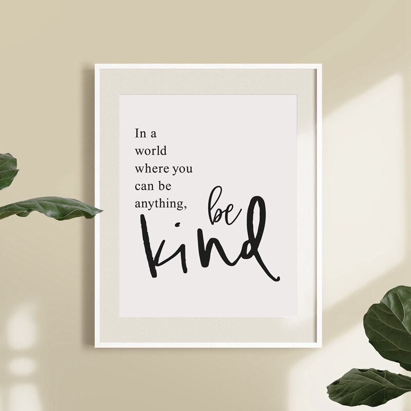 Positive Statements Quotations Wall Art Fine Art Canvas Prints Minimalist Typographic Black White Pictures For Living Room Bedroom Art Decor
