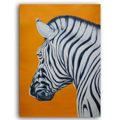 Stunning Zebra Print Wall Art Orange Background Fine Art Canvas Prints Nordic Style Minimalist Animal Paintings For Modern Home Decor