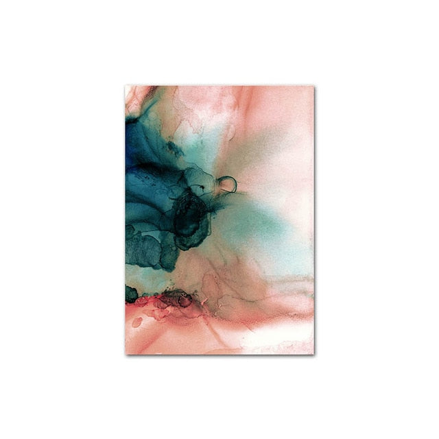 Modern Abstract Watercolor Wall Art Organic Botanic Subdued Colors Fine Art Canvas Prints Contemporary Scandinavian Interior Design Wall Decor