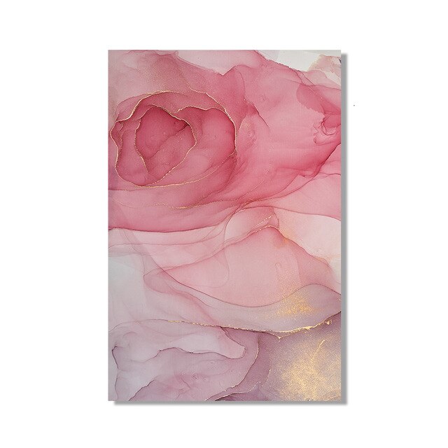Pink Rose Gold Marble Wall Art Modern Elegant Fine Art Canvas Prints Nordic Style Contemporary Pictures For Living Room Bedroom Home Decor