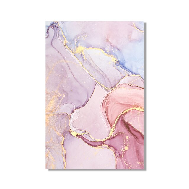 Pink Rose Gold Marble Wall Art Modern Elegant Fine Art Canvas Prints Nordic Style Contemporary Pictures For Living Room Bedroom Home Decor