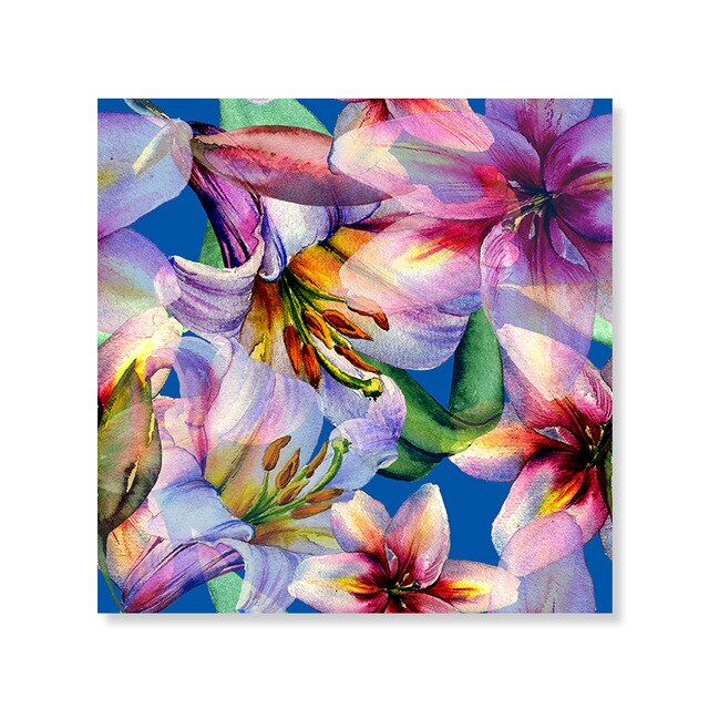 Abstract Floral Watercolor Wall Art Colorful Nordic Style Fine Art Canvas Prints Bright Pictures For Living Room Bedroom Modern Home Wall Decor