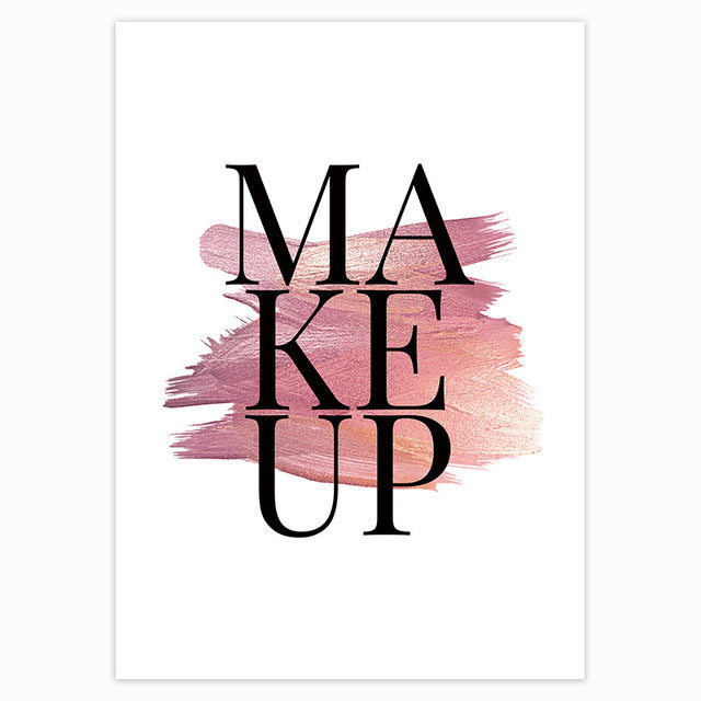 Modern Beauty Wall Art Posters Makeup Lipstick Lashes And Perfume Stylish Minimalist Nordic Style Salon Wall Art Fine Art Canvas Prints Bedroom Decor