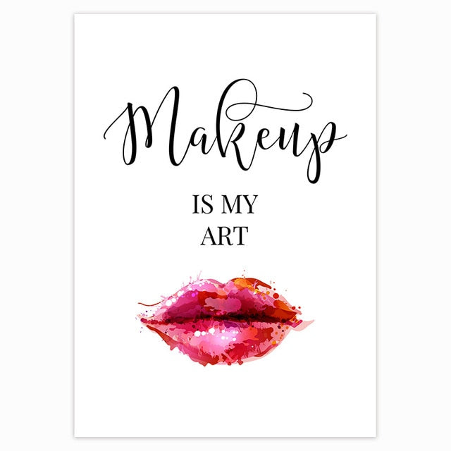 Modern Beauty Wall Art Posters Makeup Lipstick Lashes And Perfume Stylish Minimalist Nordic Style Salon Wall Art Fine Art Canvas Prints Bedroom Decor