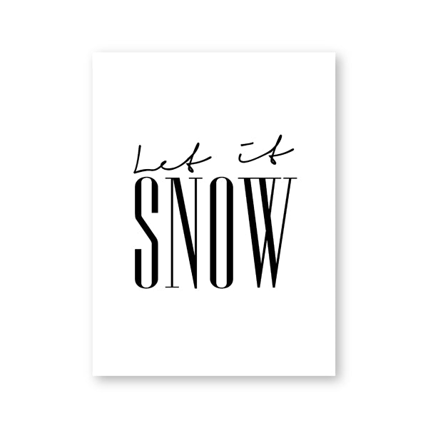 Snowflake Minimalist Wall Art Black White Fine Art Canvas Prints Let It Snow Quote Nordic Posters For Living Room Dining Room Scandinavian Home Decor